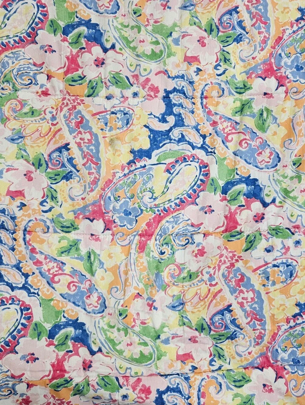 VTG Ralph Lauren Springdale Paisley F/Q Multicolor Floral Comforter Cotton 90s